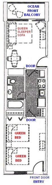 Camelot By the Sea Ocean Front 1 Bedroom in Myrtle Beach SC 