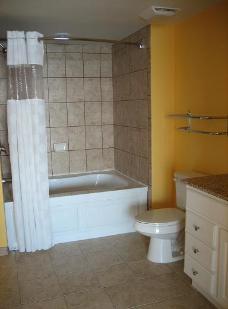 Master bathroom has a jetted tub - shower