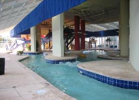 Lazy River and water slide at Dunes Village Resort in Myrtle Beach - Largest indoor water park in all of Myrtle Beach SC